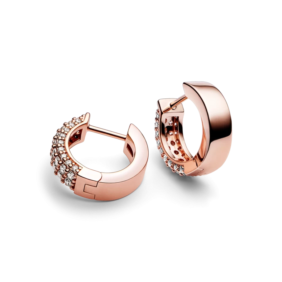 Срібні сережки Пандора "Два рядки паве" MasterSem Київ - фото 2