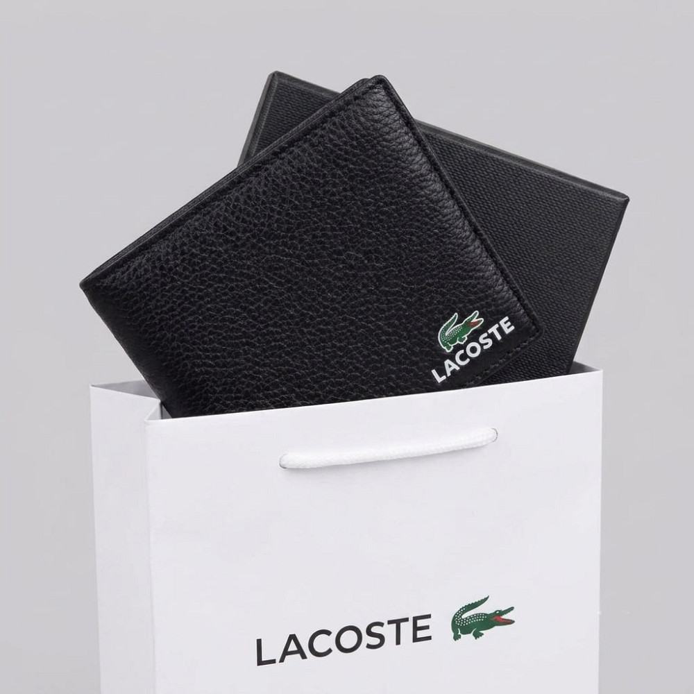 Мужской брендовый кожаный кошелек Lacoste (1723-1) Киев - изображение 6