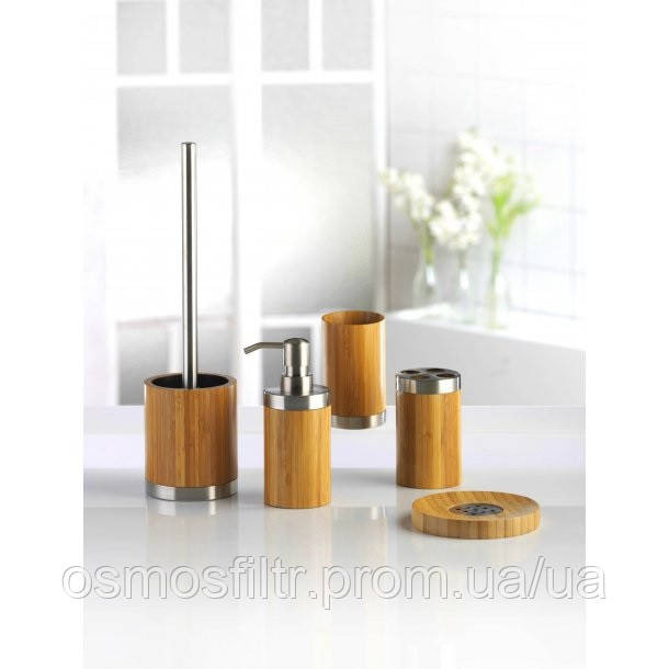 Гарнітур для туалету Axentia Бонья бамбук нерж сталь Ø 9.5 Н 36 см (282334) Київ - фото 6