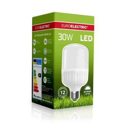Лампочка EUROELECTRIC Plastic 30W E27 4000K 220V (LED-HP-30274(P)) Винница
