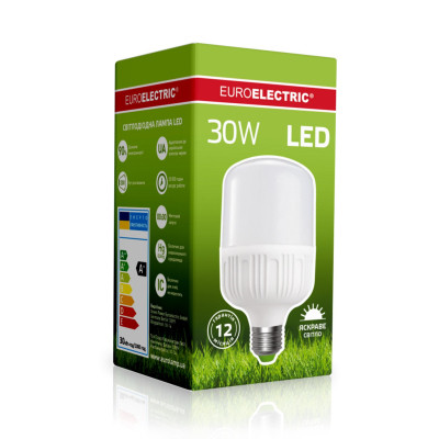 Лампочка EUROELECTRIC Plastic 30W E27 4000K 220V (LED-HP-30274(P)) Вінниця - фото 3