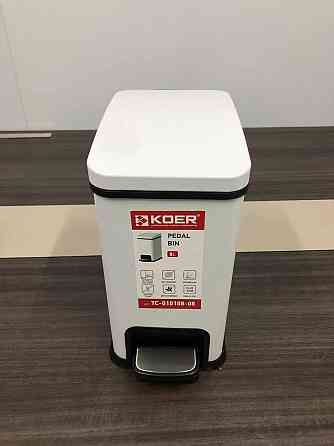 Мусорное ведро с плавным закрытием прямоугольное Koer TC-010108-08 8 л цвет белый антипалец (KR5592) Черновцы