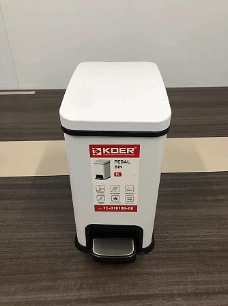 Мусорное ведро с плавным закрытием прямоугольное Koer TC-010108-08 8 л цвет белый антипалец (KR5592) Черновцы - изображение 6