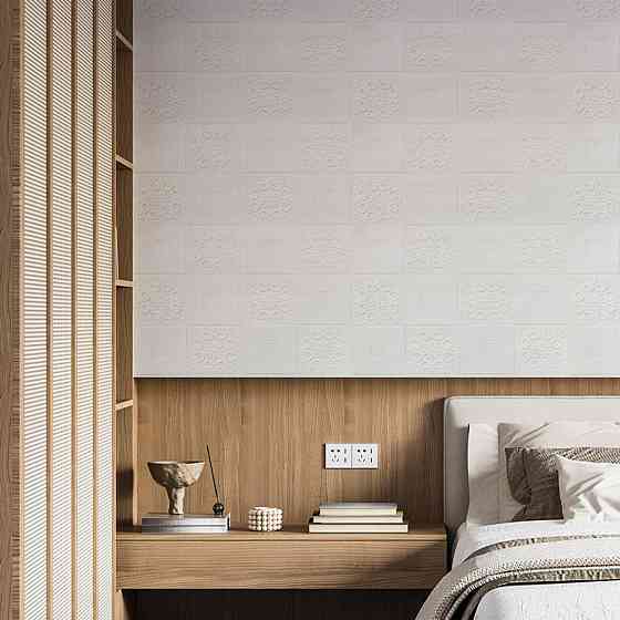 Самоклеющаяся декоративная потолочно-стеновая 3D панель 700x700x3мм Белый (114-3) SW-00000697 Киев