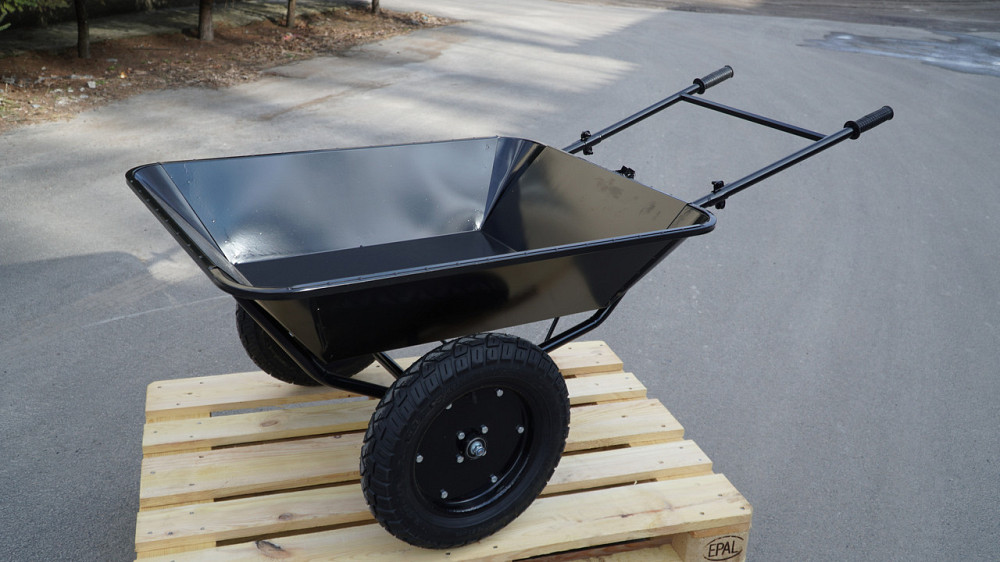 Тачка строительная Garden joys 390 Черная Тачка на двух колесах Тачка строительная усиленная двухколесная Белая Церковь - изображение 2