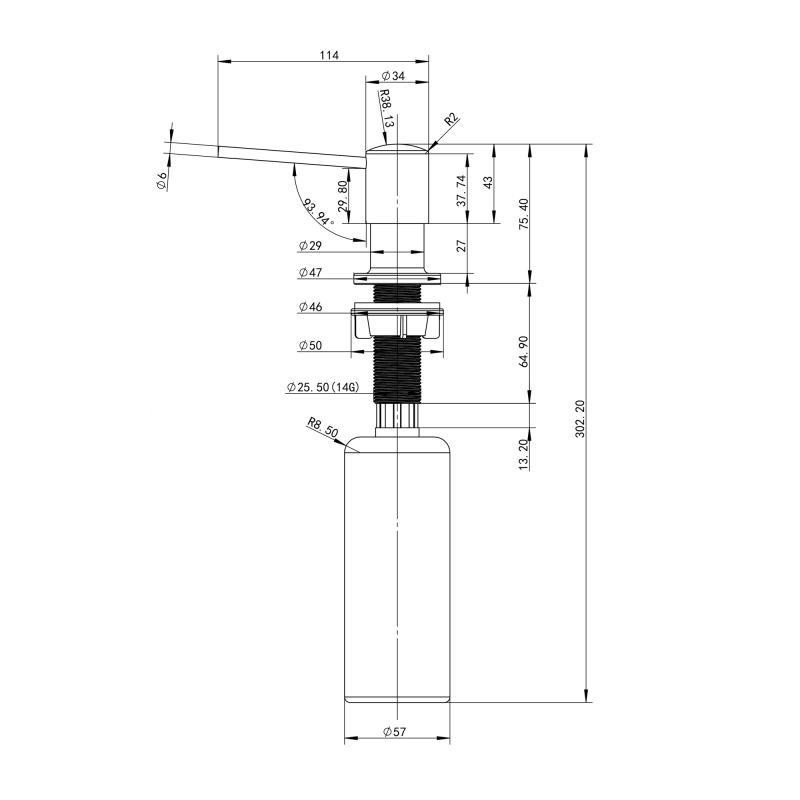 Дозатор для миючого засобу Lidz LK118 круглий Brushed Steel (LDLK118BRU46400) сатин Київ - фото 5