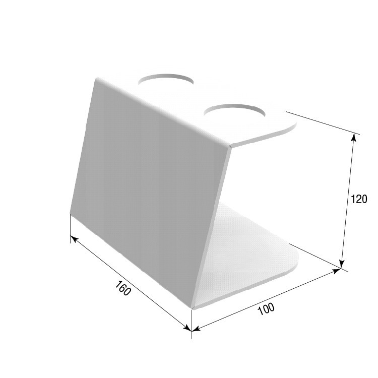 Підставка EKOSTAR для вафельного ріжка на 2шт. Біла. Акрил 3 мм Київ - фото 4