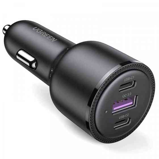 Автозарядка 3xUSB 69W (USB-C+USB-A) QC 3.0 Чорна (CD239) UGREEN (20467) Киев