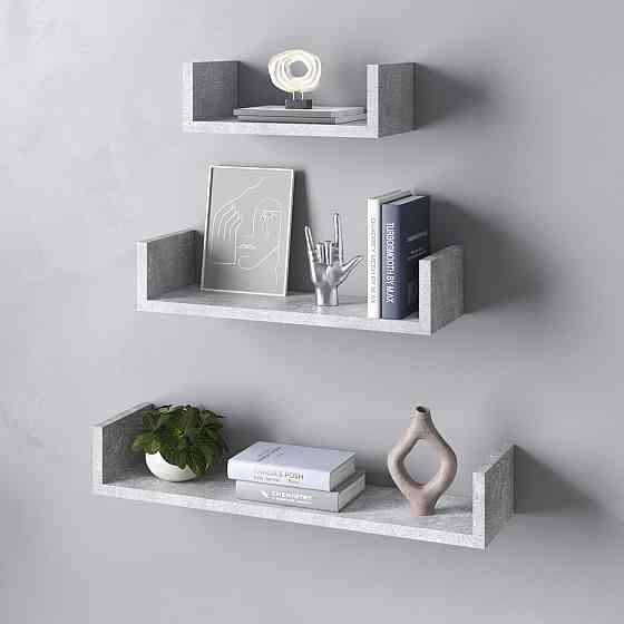 Полки настенные VAYS M-37, набор из 3 навесных полок из ЛДСП - для дома, офиса, гостиной Львов