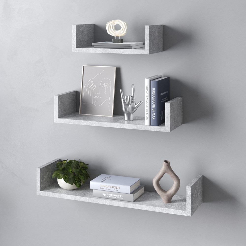 Полки настенные VAYS M-37, набор из 3 навесных полок из ЛДСП - для дома, офиса, гостиной Львов - изображение 3