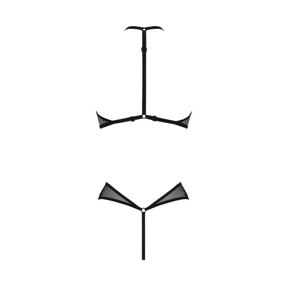 Сітчасте боді з мереживом на грудях Passion SATARA BODY L/XL black Львов