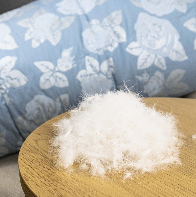 Эксклюзивное пуховое двуспальное одеяло YouStar 100% пух, размер 175х205 см (Голубой) Сумы - изображение 7