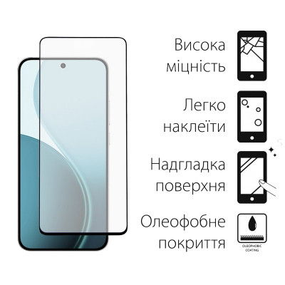 Стекло защитное Dengos Full Glue OPPO Reno14 5G Black (TGFG-418) Винница - изображение 2