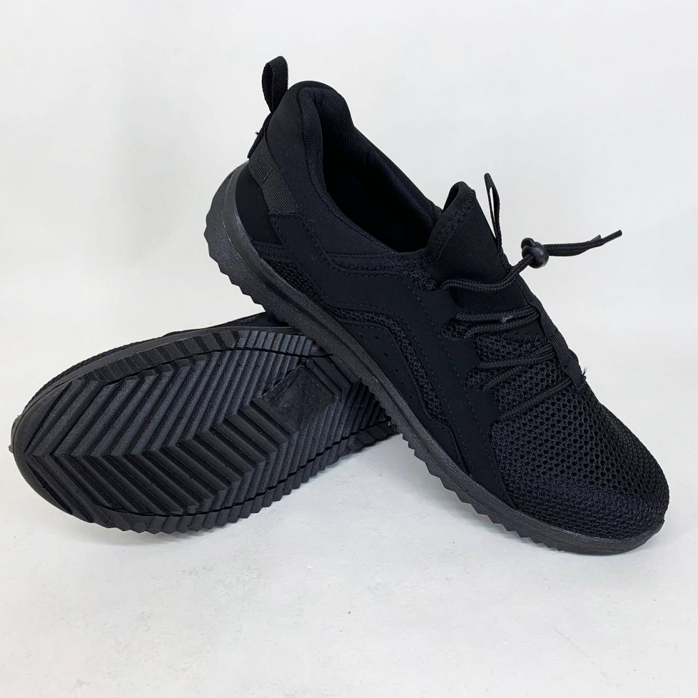 Спортивне взуття для спекотного літа, Спортивні кросівки чоловічі літні, Чорні чоловічі кросівки літні TF-10 Львів - фото 5