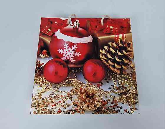 Пакети паперові подарункові, новорічні Квадрат 23*24*10 — 34 (12 шт.) Харків