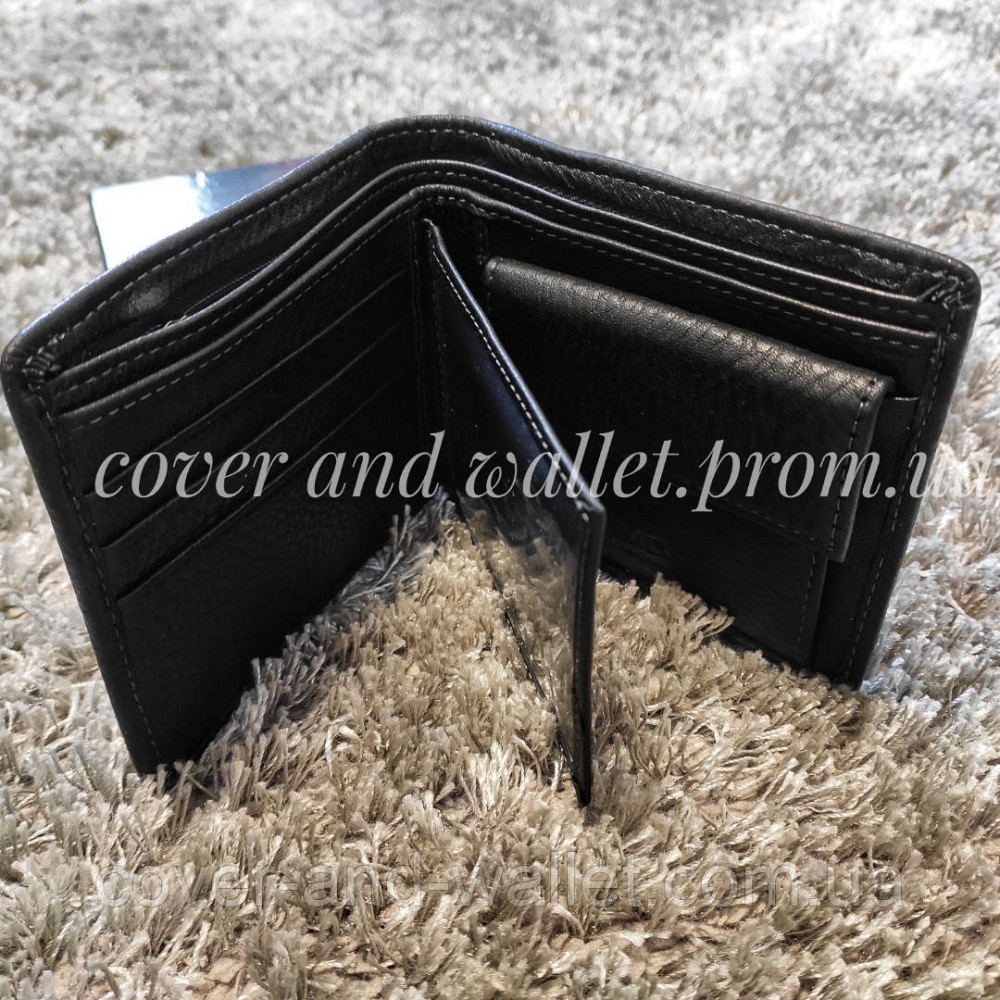 Мужское кожаное портмоне без застежки черного цвета F Salfeite 387-207Е-1 Киев - изображение 10