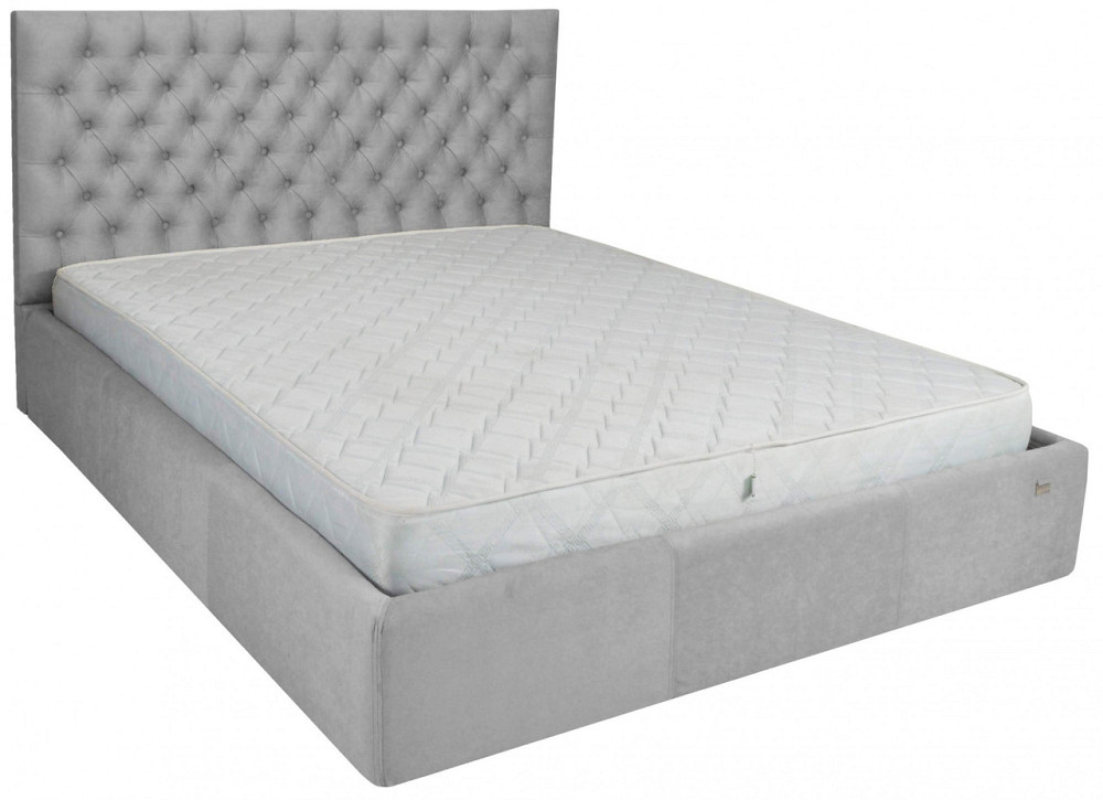 Ліжко Двоспальне Cambridge Comfort 160 х 190 см Fibril 07 З підйомним механізмом та нішою для білизни Сірий Київ - фото 1