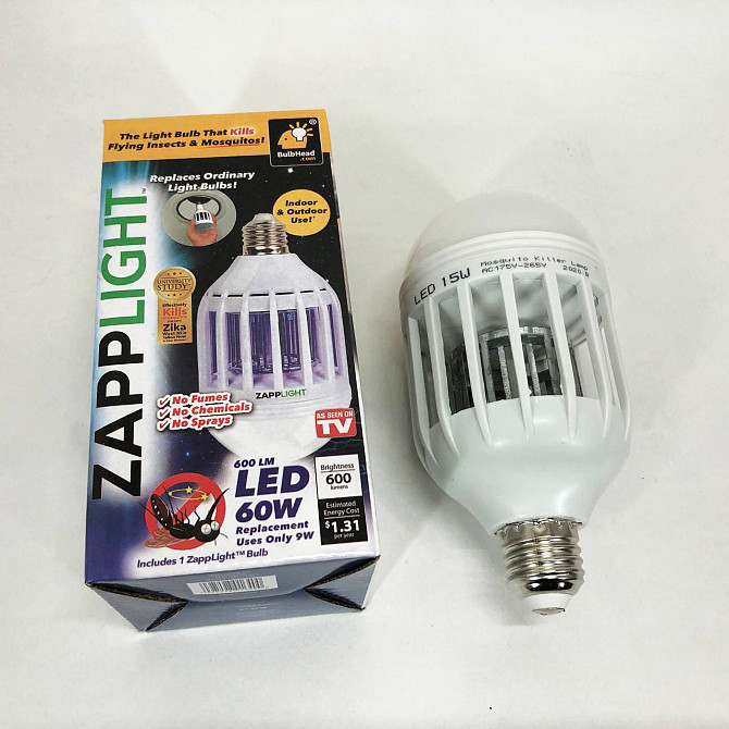 Светодиодная лампа приманка для насекомых Zapp Light, электрическая ловушка для насекомых, противомоскитная лампа от комаров TI-28 Львов - изображение 4