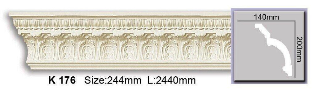 Карниз с орнаментом полиуретановый Harmony K 176 Днепр - изображение 1