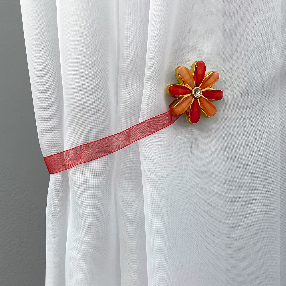 Магніти для штор та гардин "Квітка" набір 2 шт Червоний з помаранчевим (81-254) Київ - фото 4