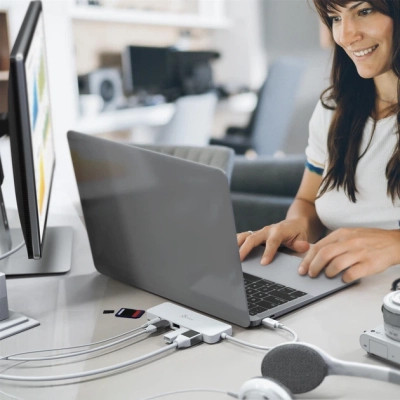 Концентратор J5create USB-C 6-in-1 2xUSB 3.1 + USB-C PD + HDMI + SD/TF + 3.5mm white (JCD373-N) Винница - изображение 6