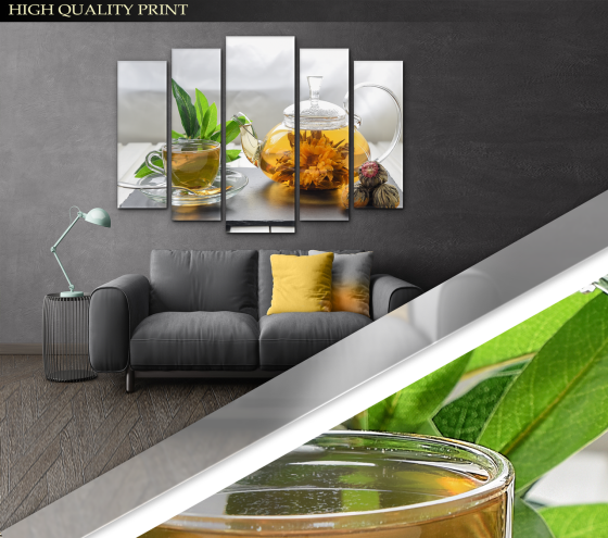 Модульна картина в кухню Чай Art-356_5 ( 80х118см ) Київ