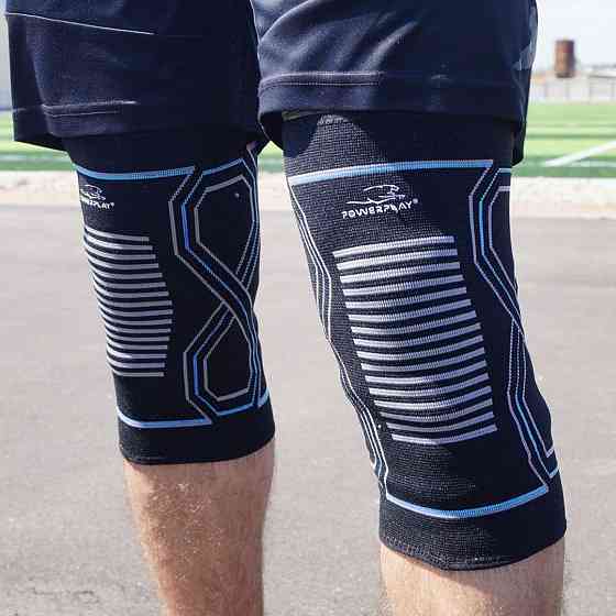 Наколінники спортивні PowerPlay PP-4099 Knee Support Чорно/Сині L/XL (пара) Киев