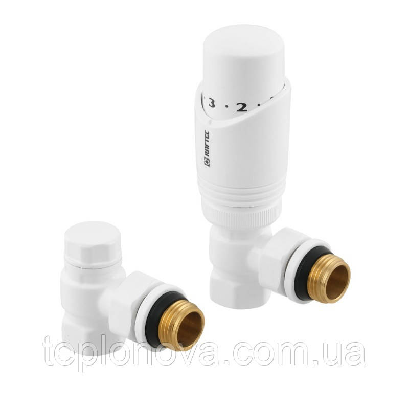 Комплект термостатических клапанов угловой Raftec DKTU11‑W 1/2