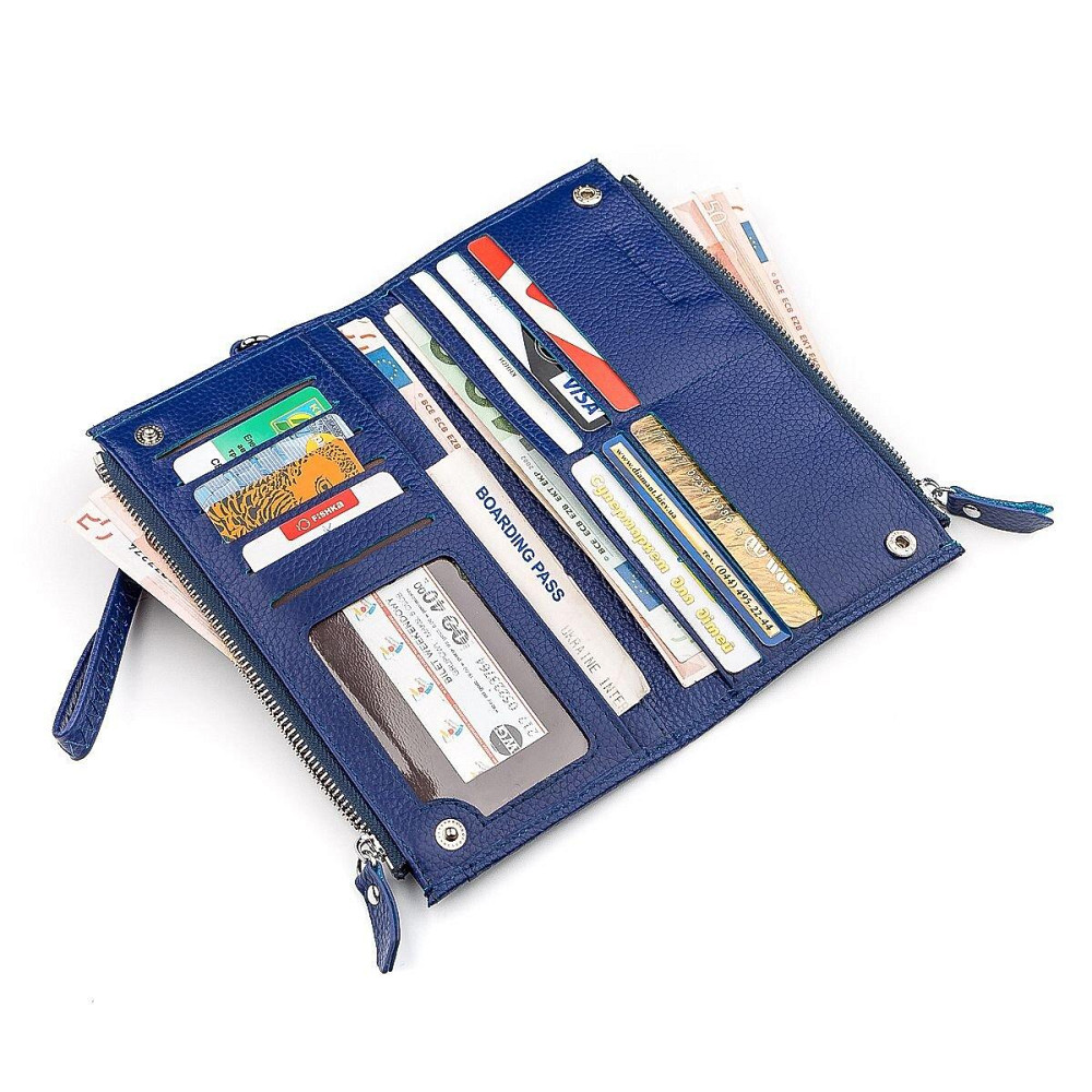 Кошелек женский с ремнем на запястье Синий (ST Leather) Киев - изображение 2