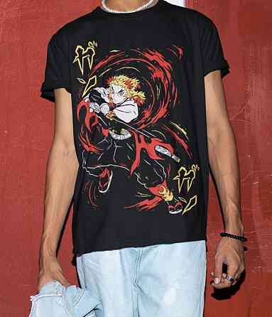 Футболка аниме Истребитель демонов оверсайз (S/M/L) Черний AnimeJ0916 Днепр