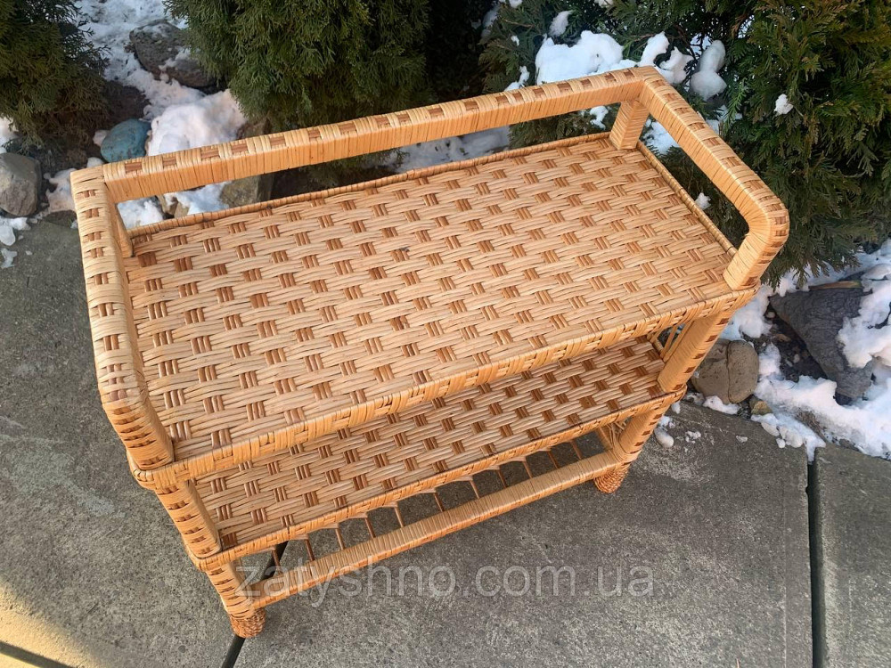 Полка для обуви из лозы на 3 яруса натурального цвета Киев - изображение 4