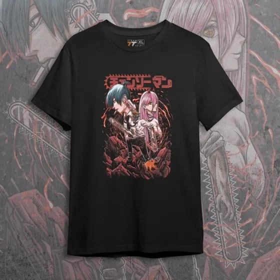 Футболка мужская с принтом Человек Бензопила Команда Размер 48 Anime0073 Днепр