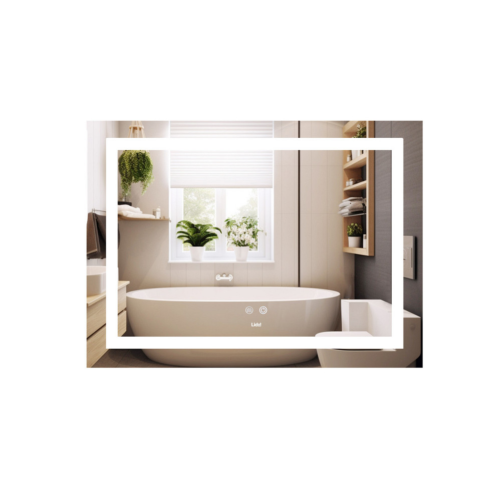 Дзеркало Lidz Kubis (KU1) 700х500 з LED-підсвіткою Touch, з антизапотіванням, з димером, рег. яскравості LD78LF90448485 Київ - фото 1