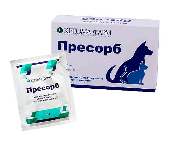 Пресорб 10 г КРЕОМА-ФАРМ (адсорбент для собак і кішок) Вінниця