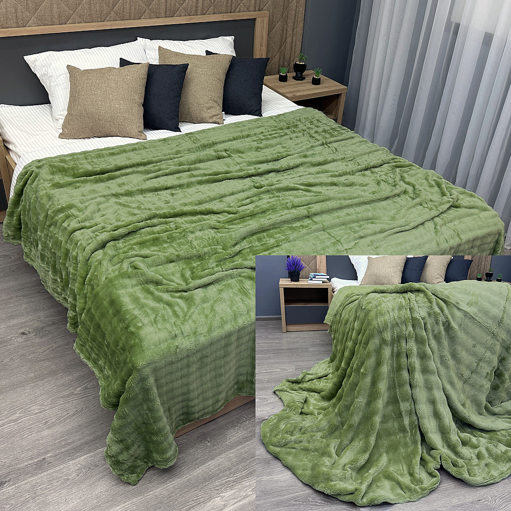 Плед-покривало 200х230 см (+-5см) Soft Night  Салатовий (87-130) Київ - фото 1