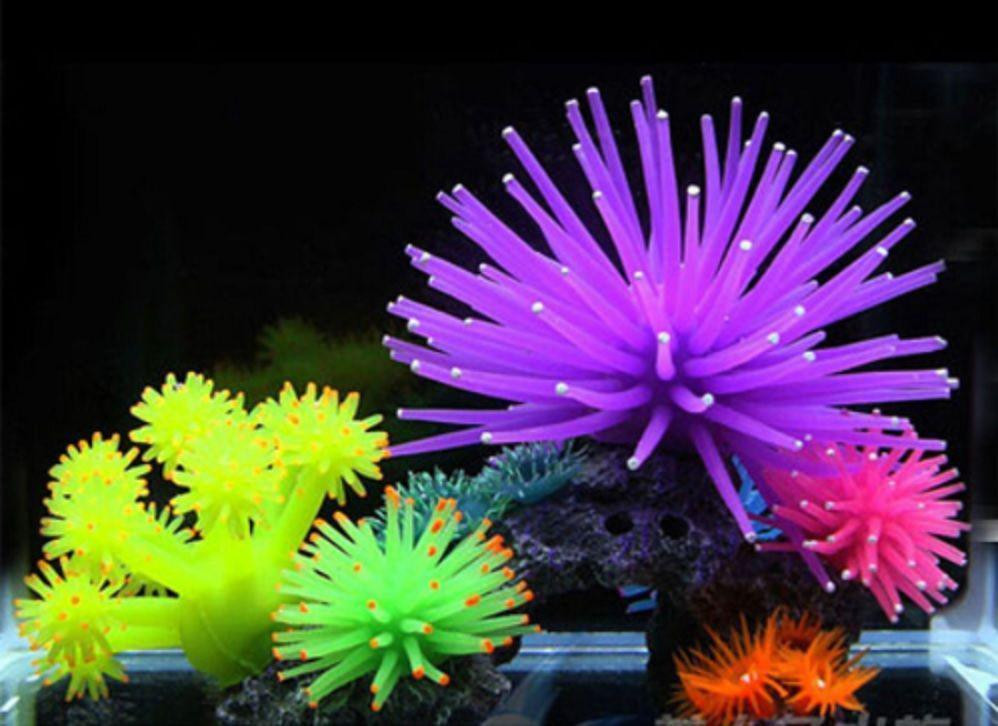 Декор для акваріума помаранчевий "Морський їжак" - діаметр 7см, силікон, безпечний для риб і креветок) Київ - фото 3