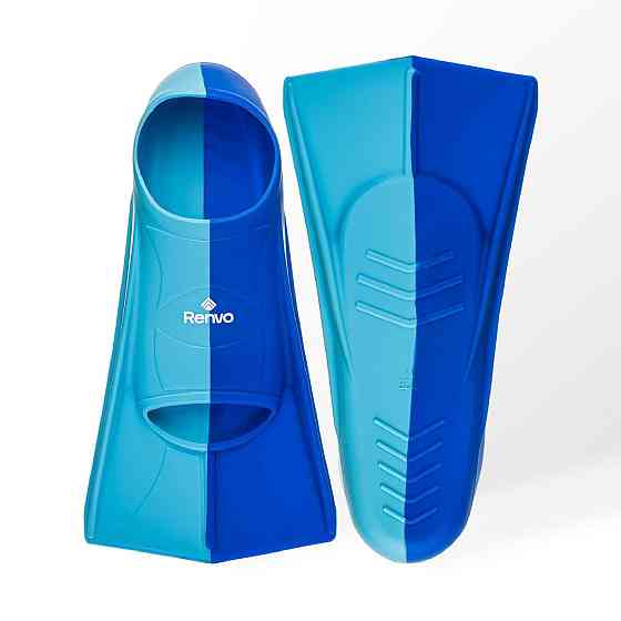 Короткі ласти для тренування в басейні Renvo Frio із закритою п'ятою Синій Блакитний 27-29 (SF100-46 27-29) Киев