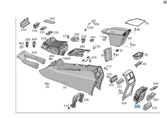 Mercedes-Benz  A1666803502 9051 Речовий відділ у підлокітнику для задніх пасажирів ML/GLE W166 GLE Coupe C292 GL/GLS X166 Одесса