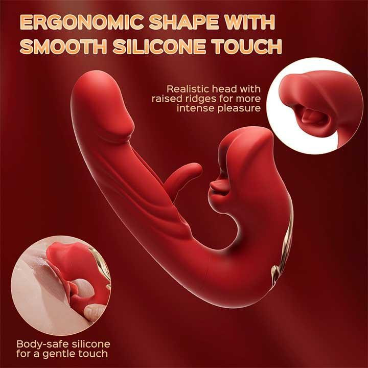 Вібратор 3в1 Pretty Love Night Lover 19 режимів червоний Вінниця - фото 2