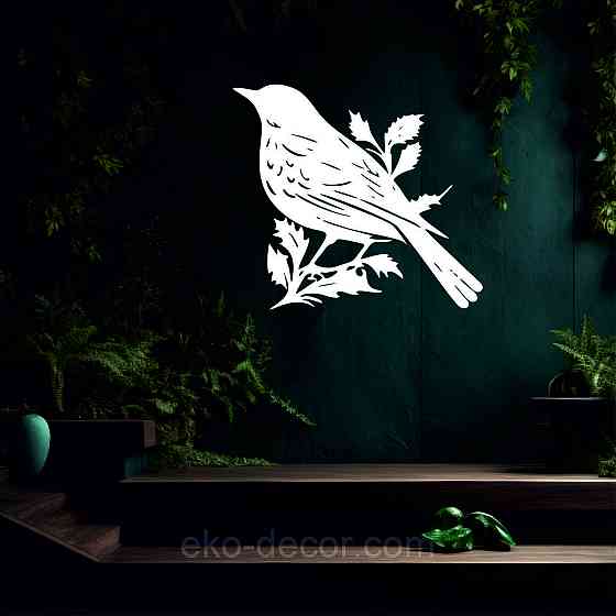 Декоративное настенное Панно «Птица», Декор на стену 50*45 см, Белый Киев