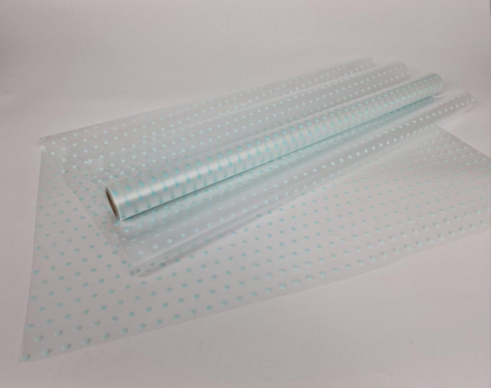 Плівка флориста матова для квітів (57) (h600) Горох Дрібний No10 Бірюза (1 шт.) Харків - фото 1