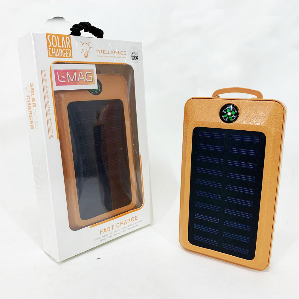 УМБ Power Bank Solar 18000 mAh мобільне зарядне з сонячною панеллю та лампою, Power Bank Charger Orange DV-38 Львів - фото 1