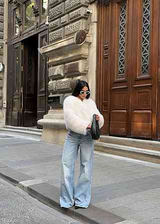 Женская укороченная оверсайз шуба без воротника искусственный мех Молочный Одесса