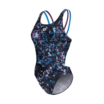 Купальник Arena Rockin Swimsuit Swim Tech Mult 008159-889 чорний, синій, фіолетовий 42 (3468337406532) Вінниця - фото 4