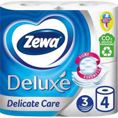 Туалетная бумага Zewa Deluxe белая 3 слоя 4 рулона (7322540313369) Винница