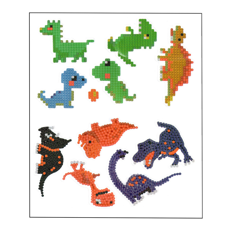 Набір для творчості Алмазна мозаїка "Динозаври" FG24062201B-5 фігурки-наліпки Вінниця - фото 1