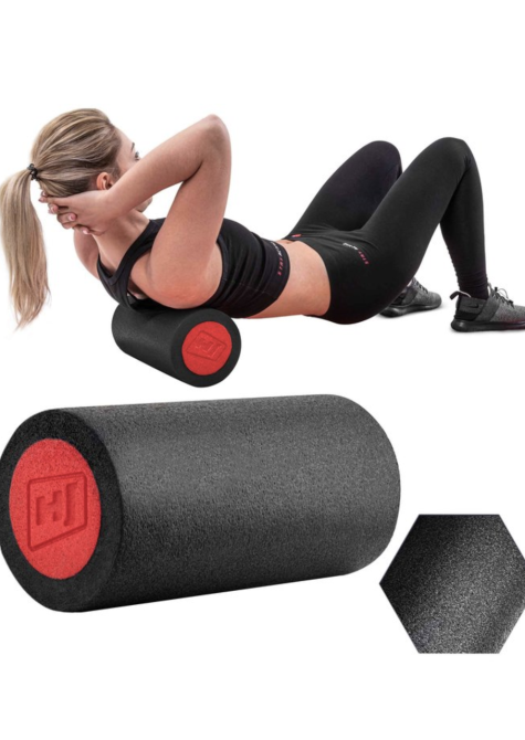 Масажний ролик (валик, роллер) Hop-Sport EPE 45см чорно-червоний Київ - фото 8