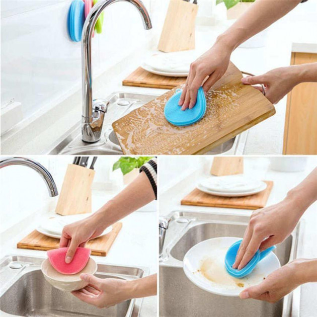 Силиконовая мочалка Better Sponge Набор щеток - губок универсальные силиконовые 3 шт v1154 Сумы - изображение 9