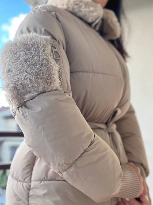 Куртка женская Snow Passion 6211 пилот с поясом мех удлиненная бежевая, бежевый, 46 Киев - изображение 10