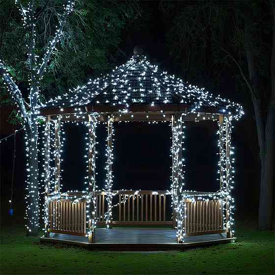 Garlando Новорічна гірлянда вулична 100 м 1000 LED із сонячною батареєю 8 режимів роботи чорний Коломия